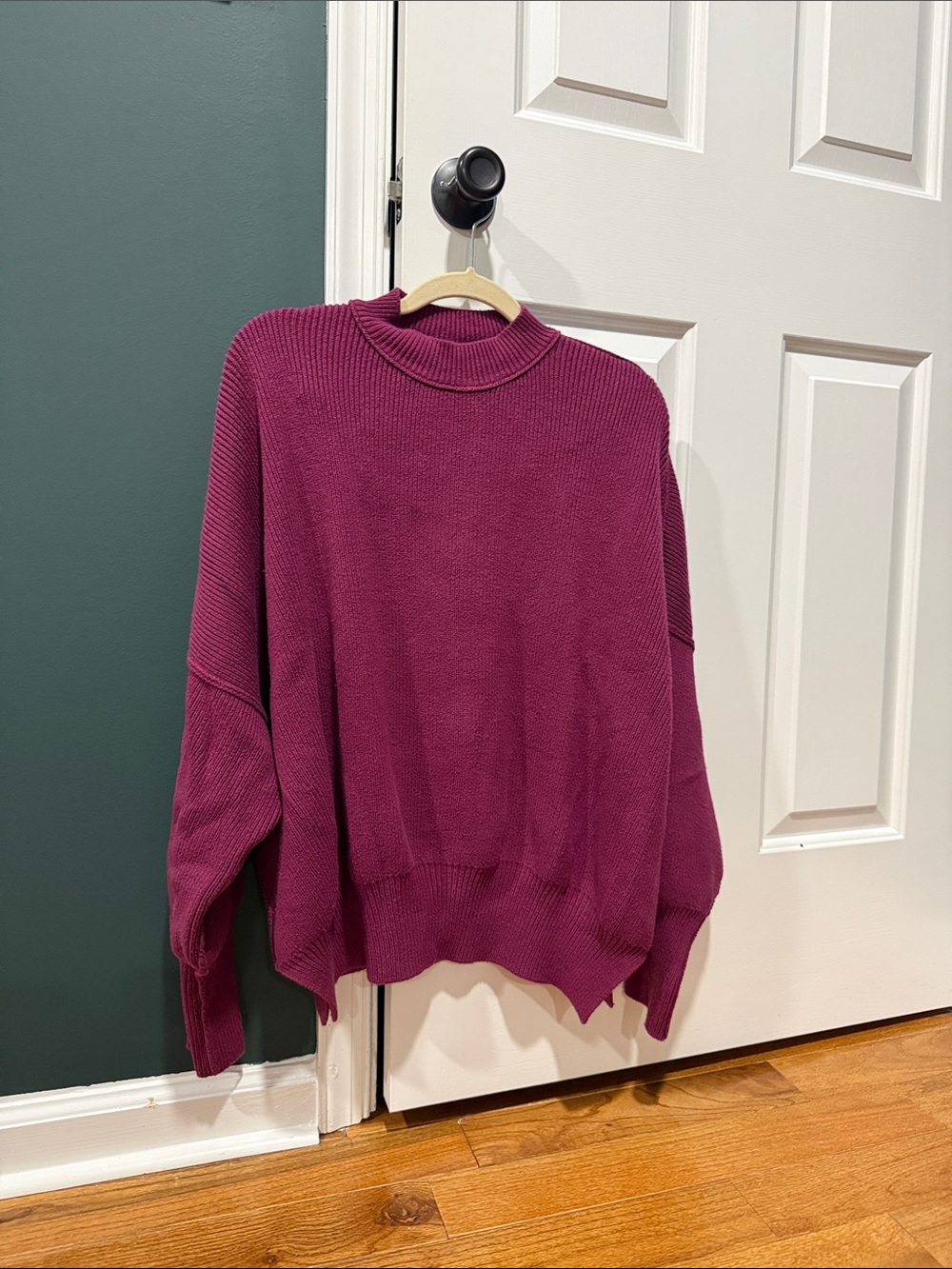 Free people east street tunic in maroon/burgundy - XS with oversized fit